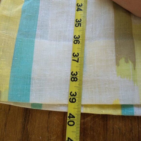 Dimonelli Striped Long Sleeve Collared Dress Size Vintage 12 Retro Yellow White - Picture 12 of 15